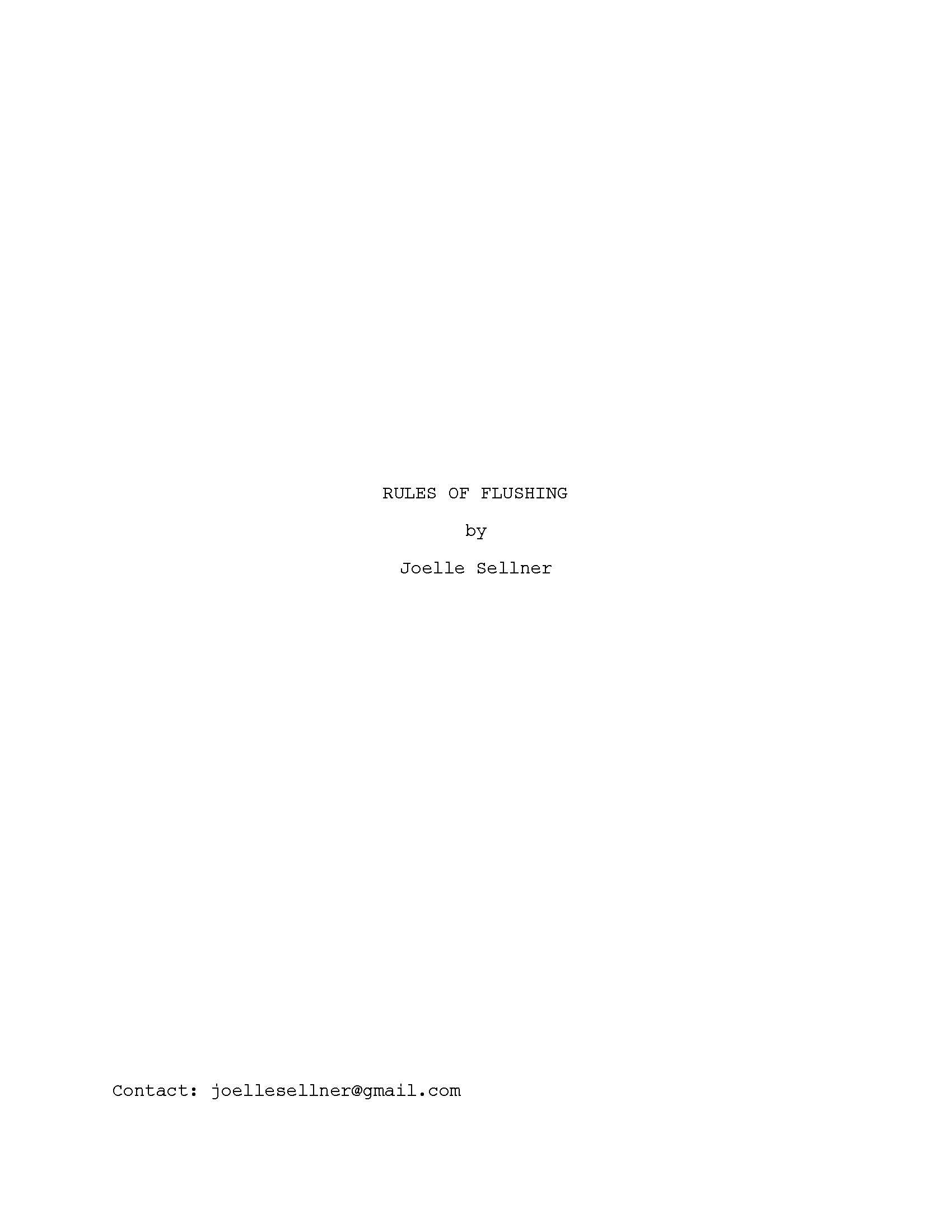The Rules of Flushing Screenplay Cover